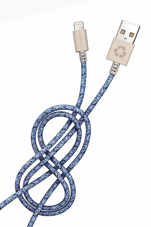 iPhone Lightning Kabel 2 Meter Blau | Made of recycled fishing nets