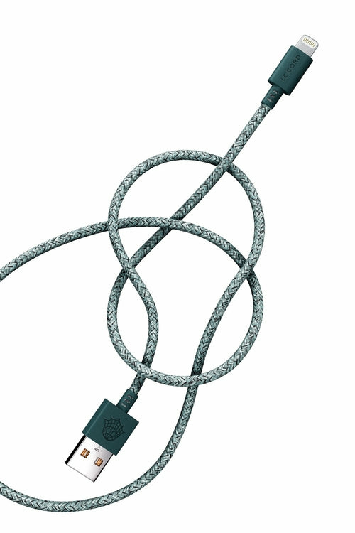 iPhone Lightning Kabel 2 Meter Grün | Made of recycled fishing nets