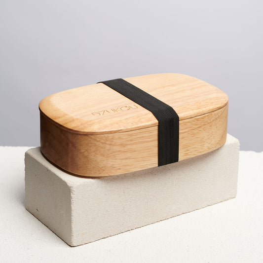 Wooden Lunch box Holz Bentobox mit schwarzem Band